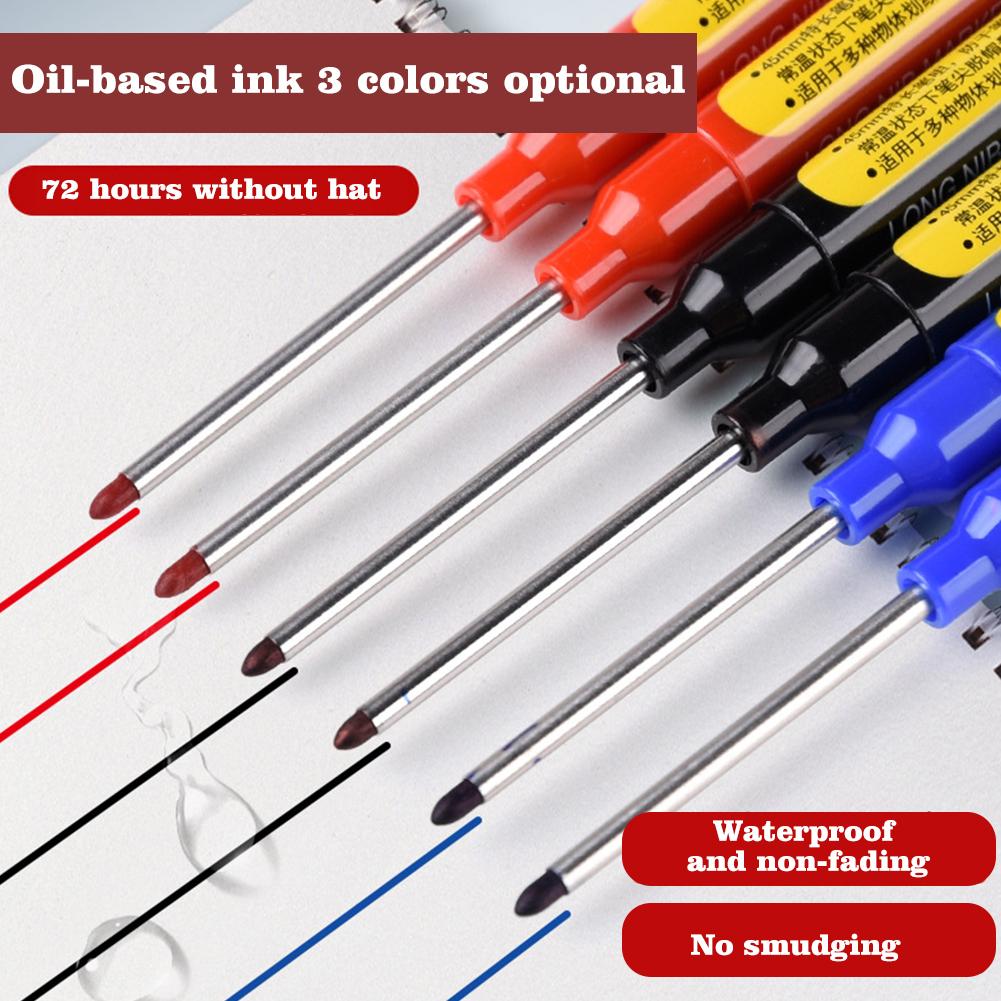 45mm Waterproof Deep Hole Marker Pens Long Nib Head Carpenter Pen Multi-purpose athroom Woodworking Long Head Carpenter Pen