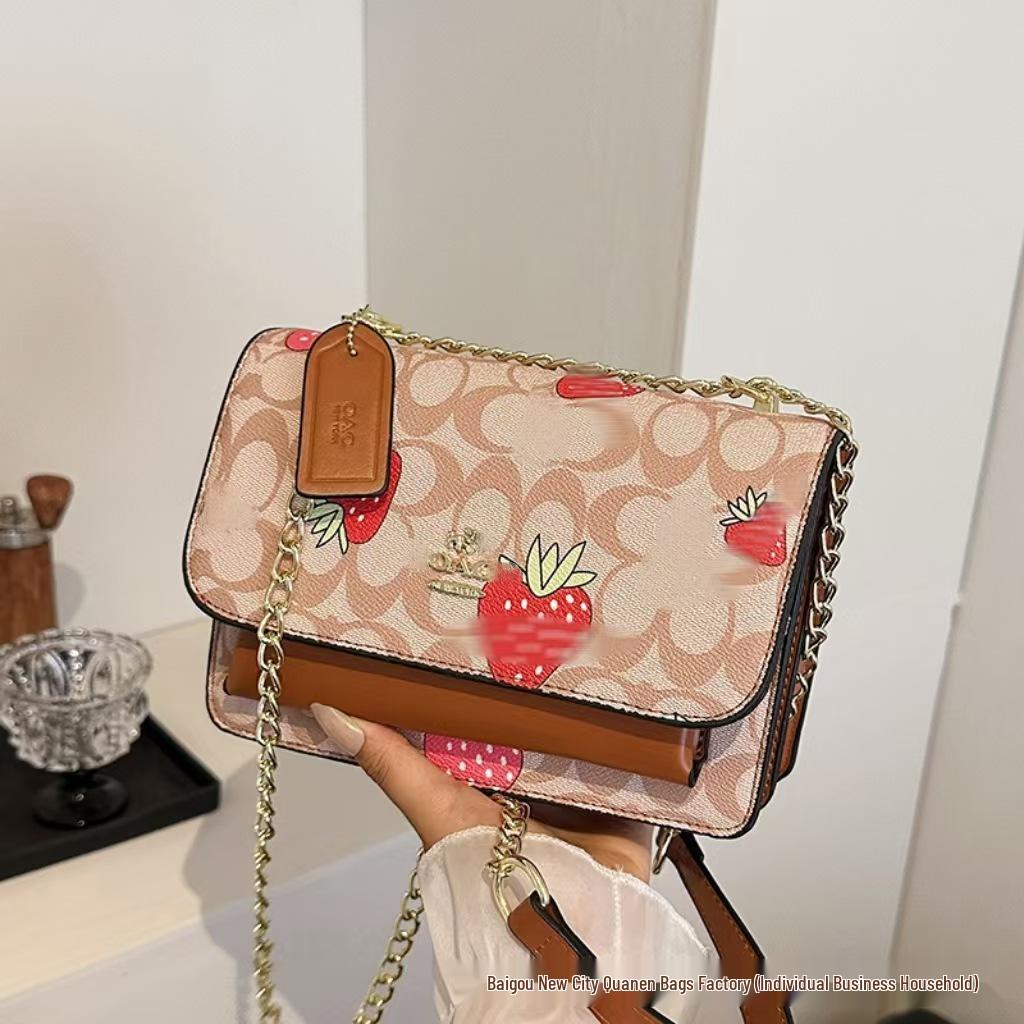 Sac à bandoulière chaîne polyvalent mode européenne et américaine - Design populaire décontracté de niche pour femmes