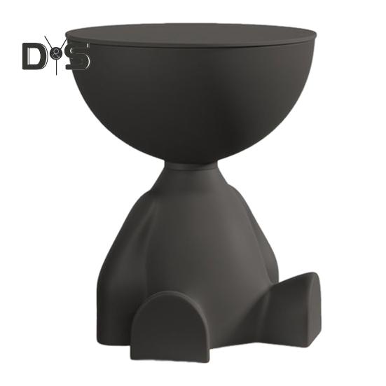 Flacher Couchtisch mit Ablagefach, runder Beistelltisch, für Schlafzimmer, Küche, Wohnzimmer, kleiner Raum, Sofa, Nachttisch, Beistelltisch