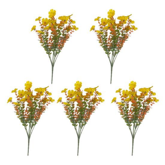 5/12Pcs Fall Artificial Violet Flower Realistic Fake Silk Flower Home