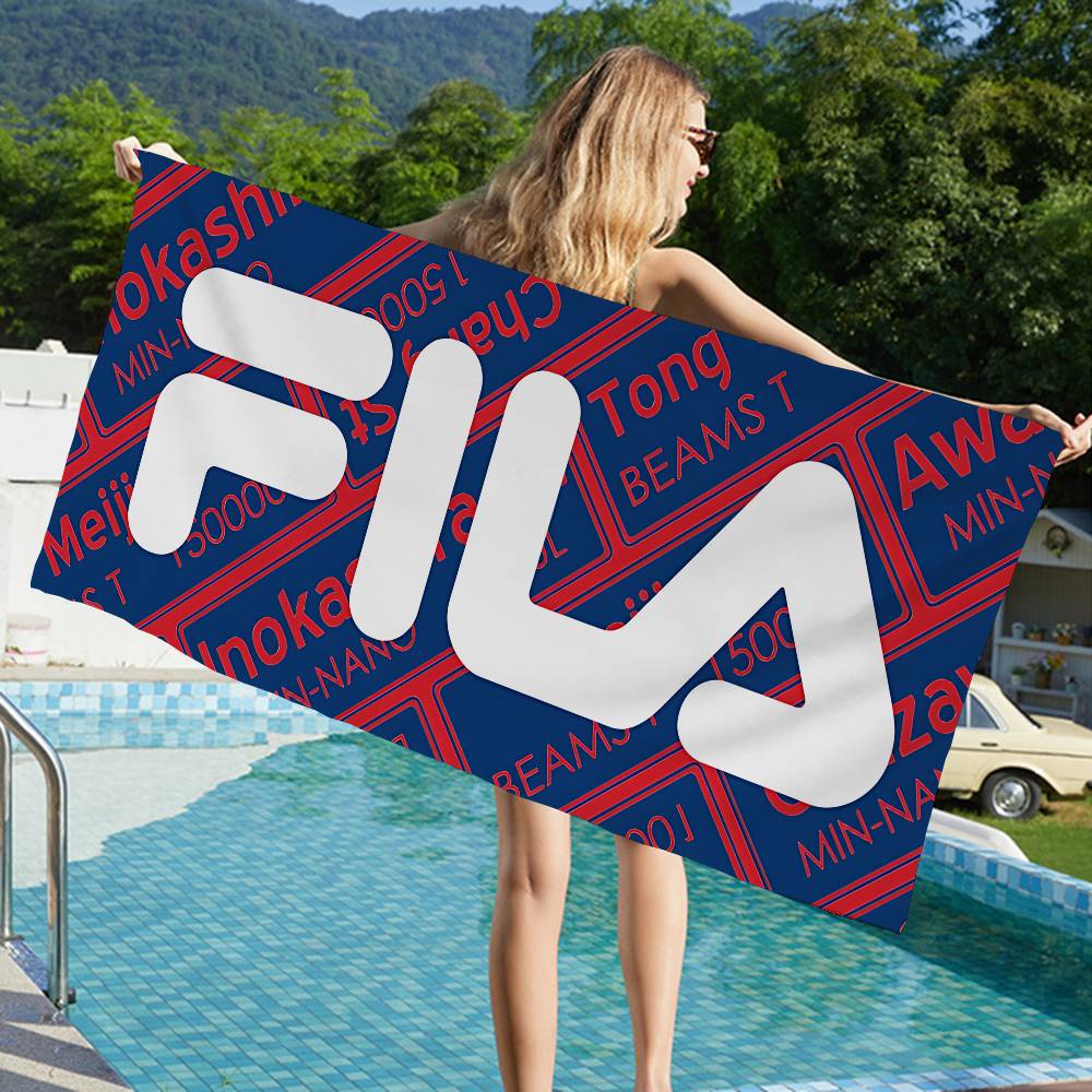 Fashion trend Brand F-FILA-A Logo Microfiber Beach Towel Absorbent Quick dry Soft Yoga Swimming Resort Mountain Climbing Towel