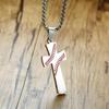 European and American Sports Trend Men's Scripture Hemisphere Cross Necklace Titanium Steel Men's Jewelry