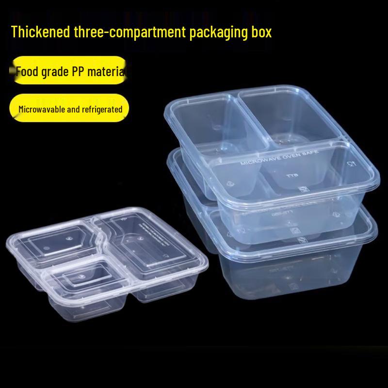 Disposable 3-Compartment Takeout Lunch Box