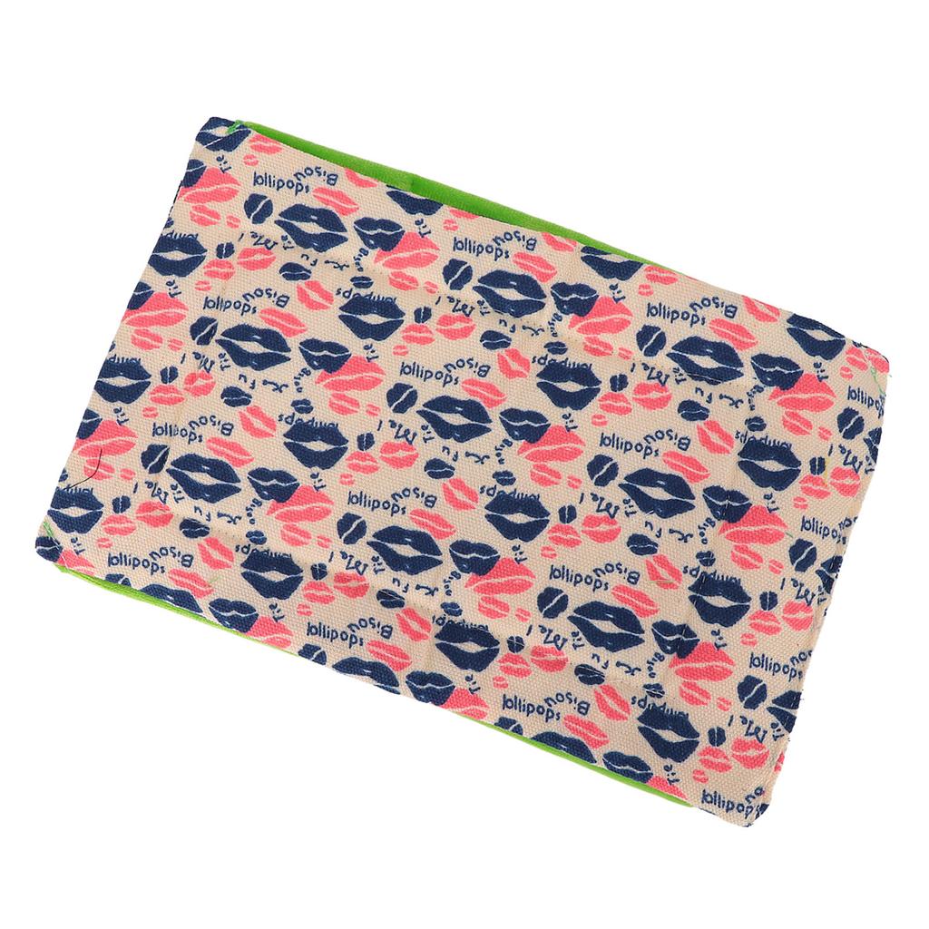 Reptile Sleeping Bag Soft and Warm Bearded Dragon Bed with Pillow for Bearded Dragon Leopard Gecko(Lip Print Green