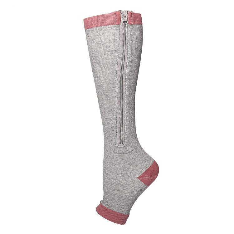Women's Open-Toe Compression Zipper Socks for Leg Shaping & Sports