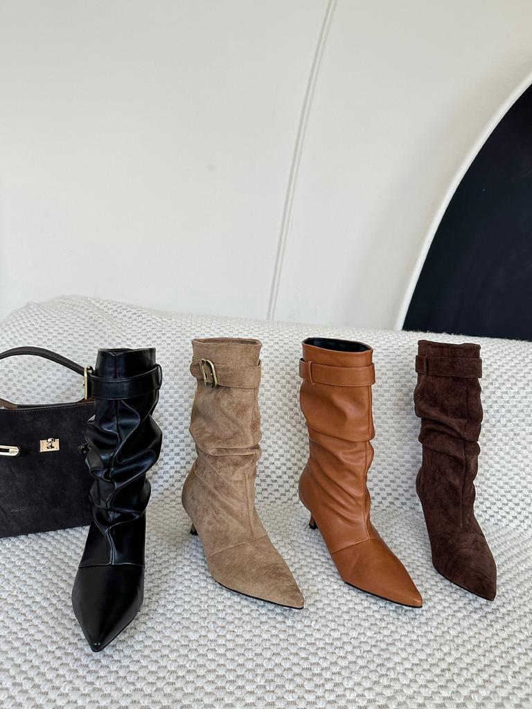 Autumn and winter new medium tube short boots