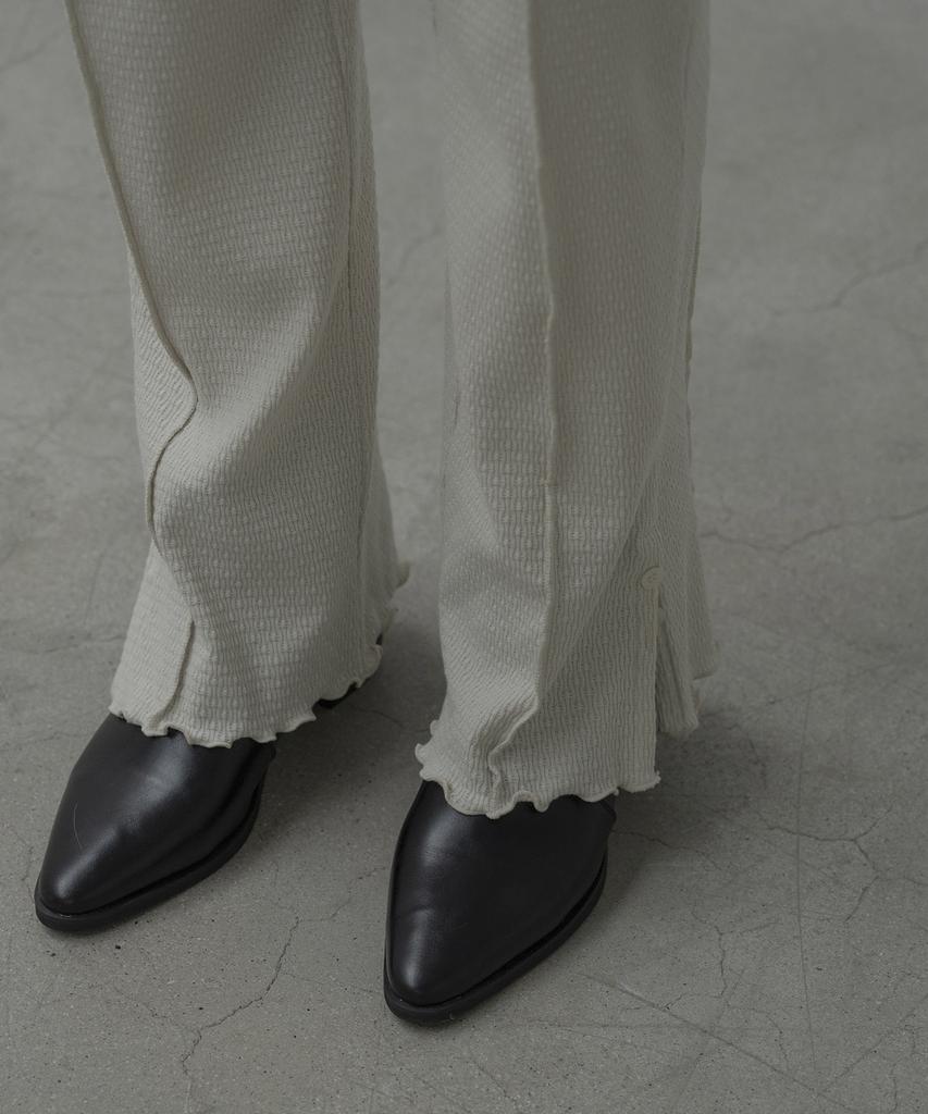 Mosyupamosyu Interlock Slit Knit Pants [Ivory]
