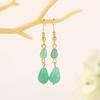 Elegant Green Water Drop Tassel Earrings – Chinese Style Winter Collection