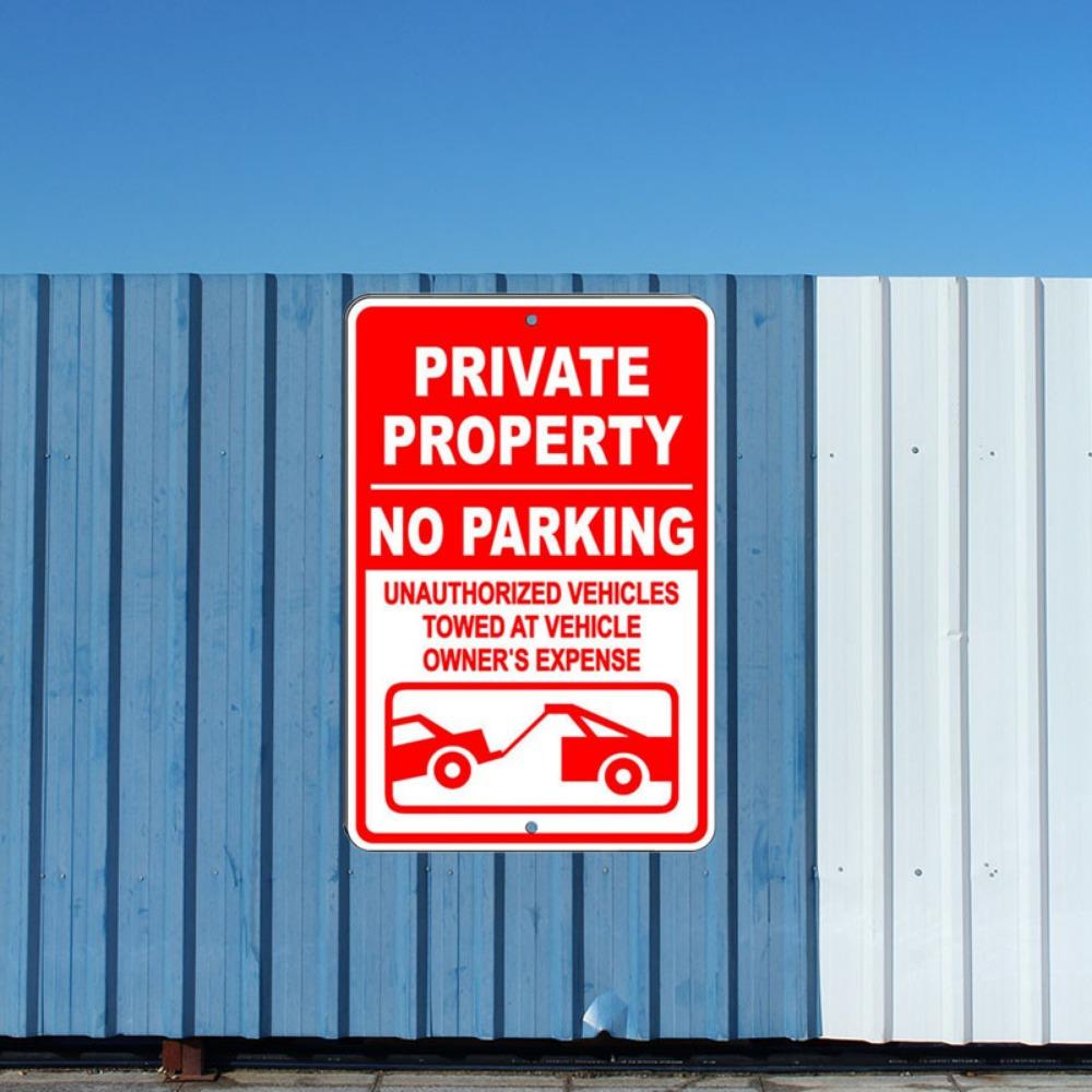Private Property No Parking Sign - Vehicles Will Be Towed