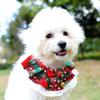 Christmas Plaid Scarf with Bowtie for Pets Dog Cat Neck Warmer with Lace Trim And Pendant Holiday Pet Accessory