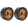 2Pcs 1.9 in RC Car Adhesivefree Aluminium Alloy Wheel Hub 8 Round Hole Accessory(black gold )