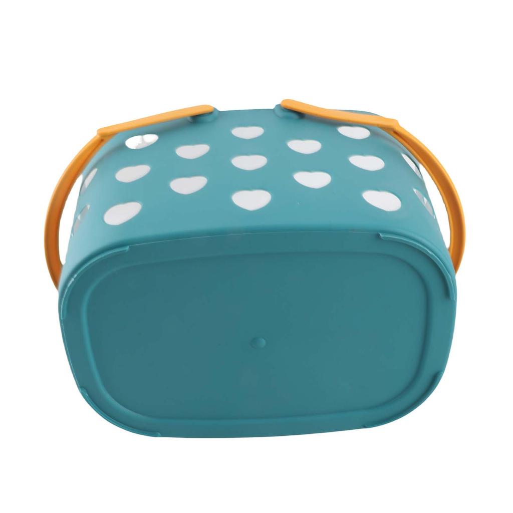 Shower Storage Basket Portable Handle Versatile Hollow Design Bath Storage Basket Organizer Bin for Home Dormitory