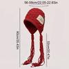 1PC Handmade Red Tassel Soft Knit Fashionable Wool Trendy Hat Handmade Braid Warm