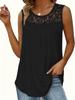 2025 Women's Plus Size Sleeveless Lace Pleated Blouse with Waist Cinching