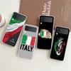 Handyhülle Für Samsung Galaxy Z Flip 3 4 5 Hartes Faltbares Klares PC-Stoßfänger ITALY Flagge Für Samsung Z Flip 6 Rückseite