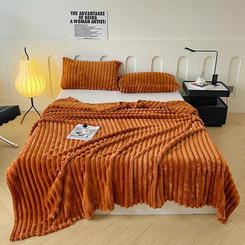 1 Stück Einfarbige Überwurfdecke Antistatisch Kuschelig Weich Warme Decke für Schlafzimmer Wohnzimmer Sofa Reise Camping Überwurfdecke