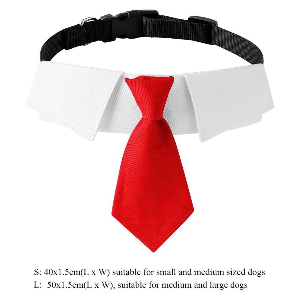 Pet Dog Cat Formal Necktie Tuxedo Bow Tie Black and Red Collar for Dog Cat Pet Accessories Suit for Small Medium Dogs and Cats