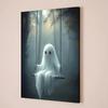 Retro Halloween Ghost Poster Art - Home Decor