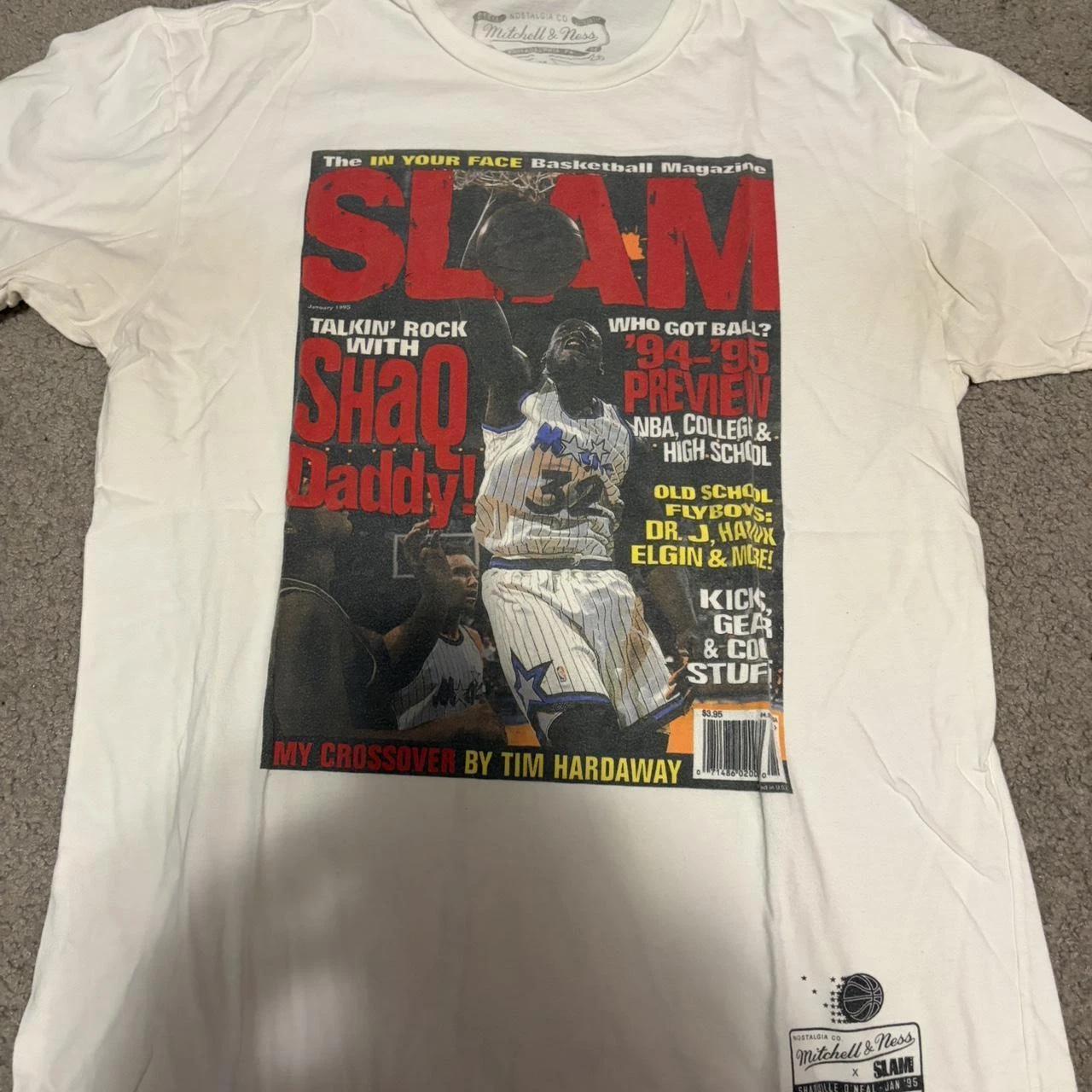 White Shaquille O Neal basketball magazine tee 4XL