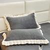 Winter Milk Velvet Pillowcase Thickened Pair Set 48x74 Lace Solid Color Women's Pillowcase