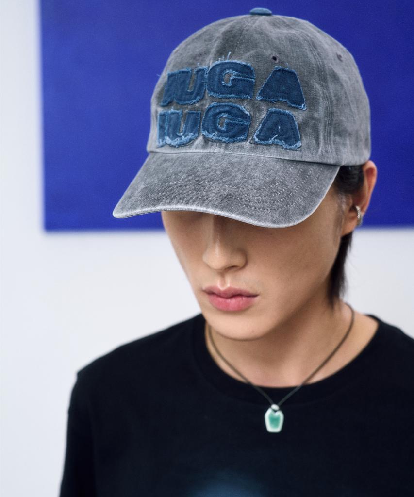 IUGAMAKARAS Washed Patch Ball Cap (Gray)