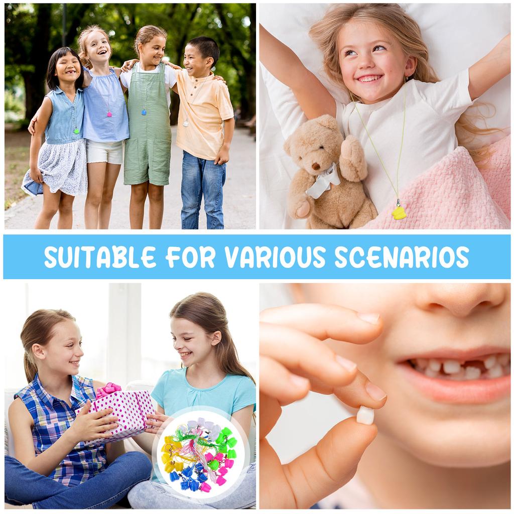 Haomian 150-Piece Tooth Saver Necklaces, Tooth Necklace Little Box For Lost Teeth