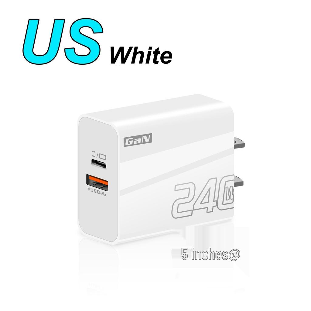 240W Multi-Port Charger with PD Smartphone Fast Charging EU/UK Plug QC3.0 + PD Adapter