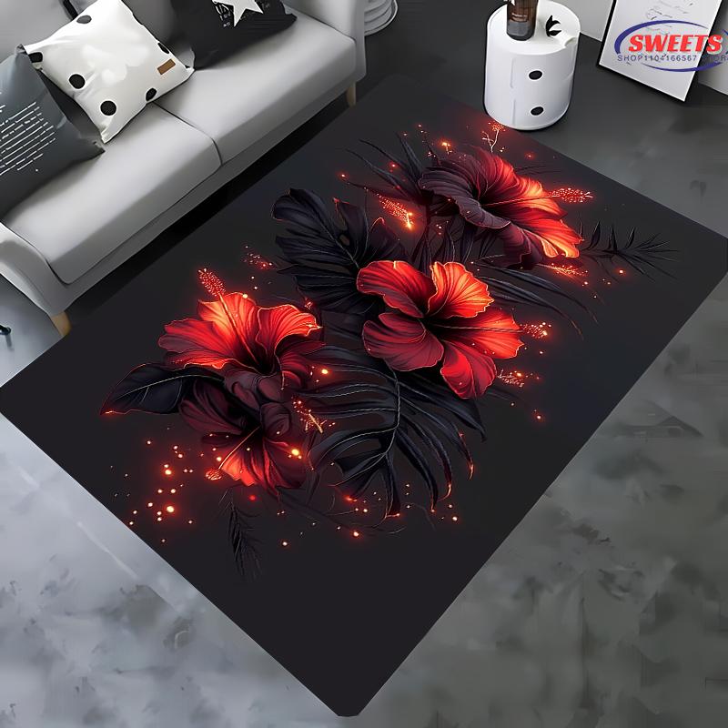 Rich Flower Theme Printed Carpet! Anti-slip Sound Insulation, Living Room Bedroom Entrance Door Mat Sofa Rug Next Day Shipping