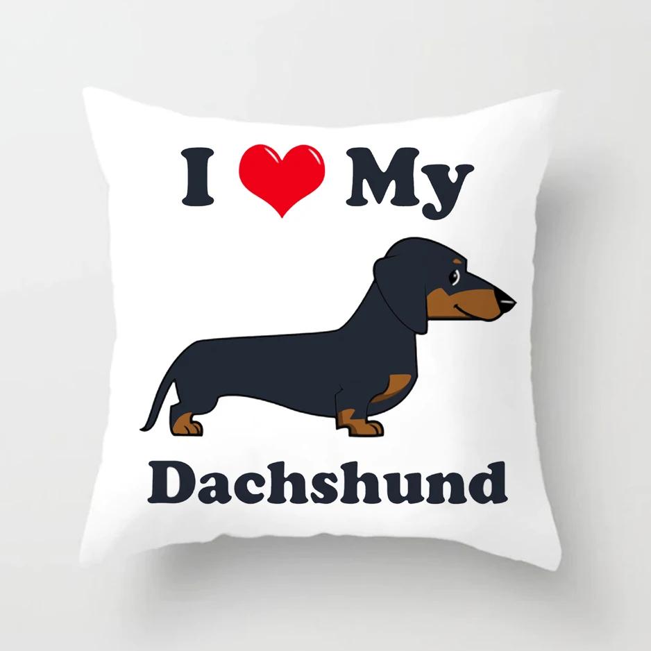 Dachshund Cushion Cover Kids Gift 45x45cm Cute Dog Animals Puppy Pillows Covers Sausage Throw Pillow Cases Custom Pillowcase