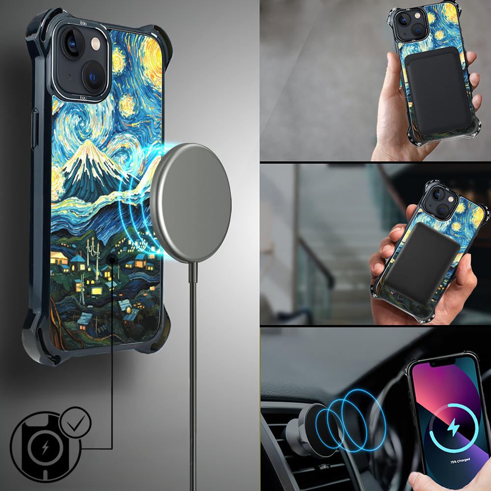 Etui Iphone 13 Ibizu Dropguard Ultra Z Magsafe, Van Gogh, Gwieździsta Noc