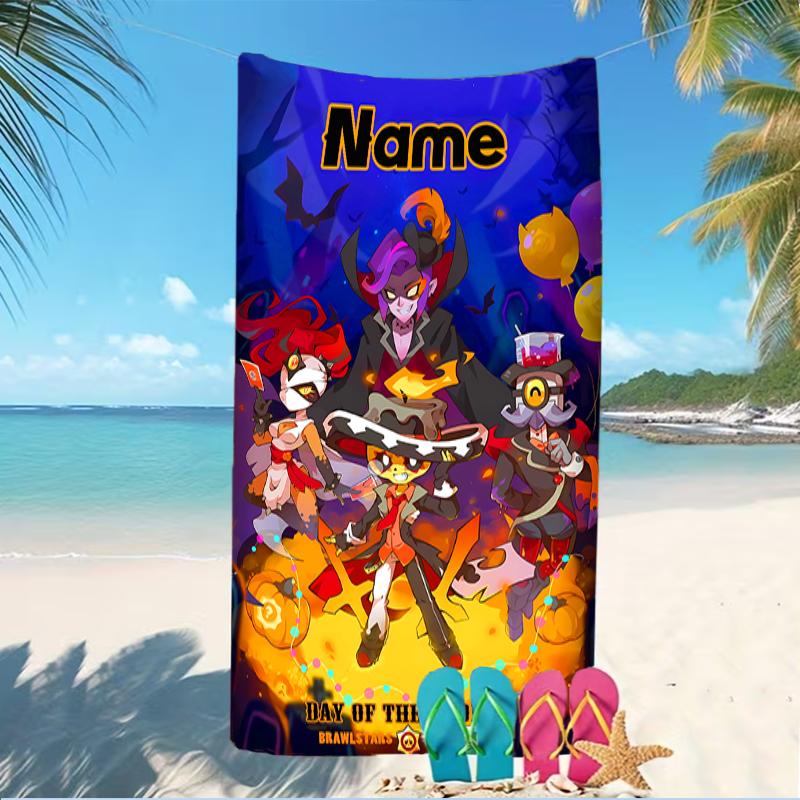 Customizable personalized beach towels Brawl Stars themed designs.Suitable for the beach, yoga, sports;ideal as beach accessories