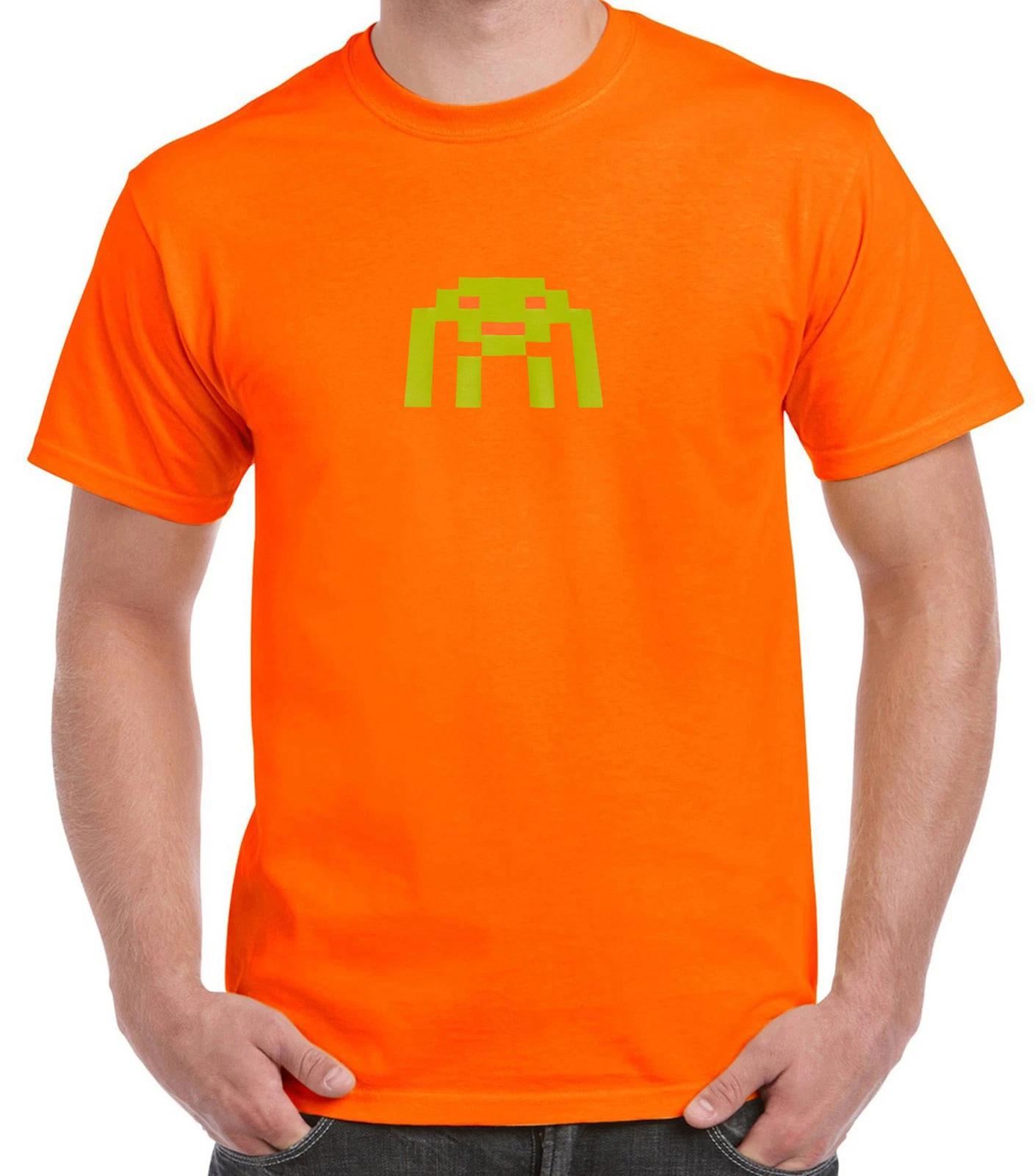 Space Invader Inspired by Sheldon Cooper Big Bang Theory Cool Orange T-Shirt L