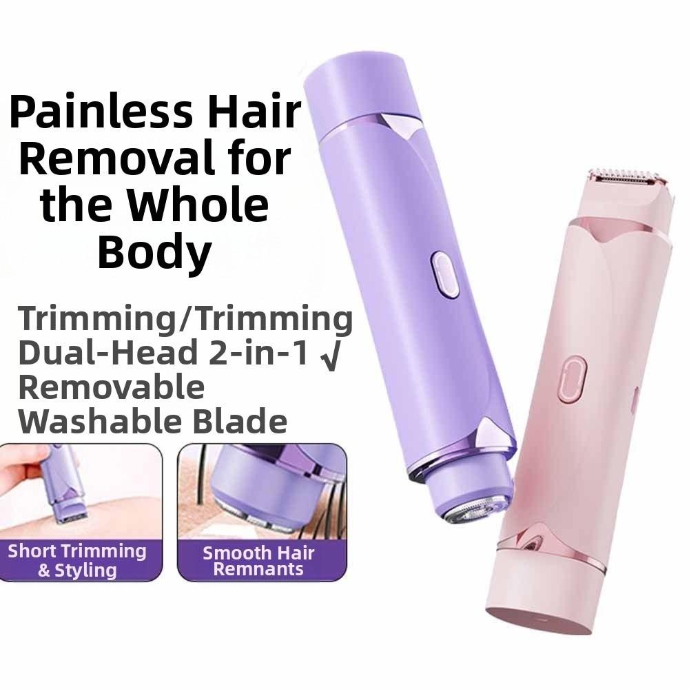 USB Rechargeable Electric Shaver Double Razor Head Women Hair Remover Bikini Trimmer  Legs Body