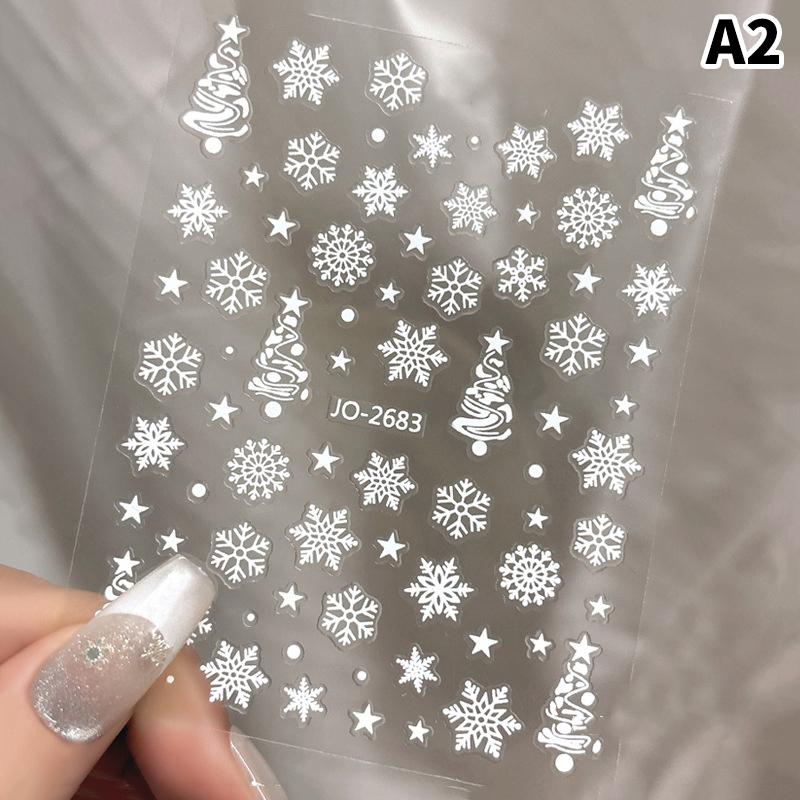 1 Sheet Christmas White Snowflakes Nail Stickers Snowflake Nail Decal Snowflake Xmas Slider