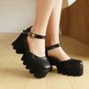 High-heeled Mary Jane  Shoes, New Square-headed Small Men, Increased Height, Small Leather Shoes, Muffin Soles, Thick Heels, Single Shoes, Women