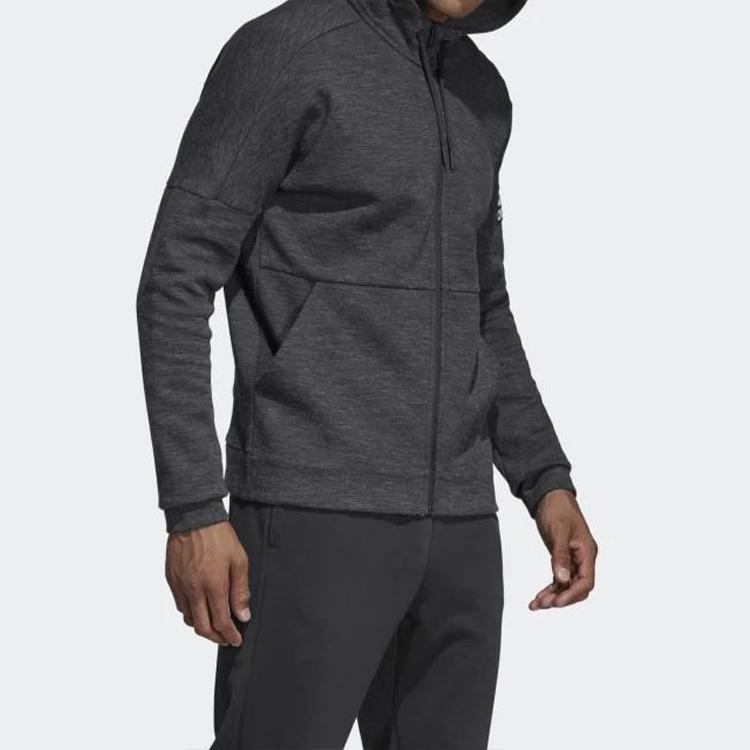 Adidas Knit Windproof Breathable Hooded Jacket Men Jackets Iron-Gray DU1135