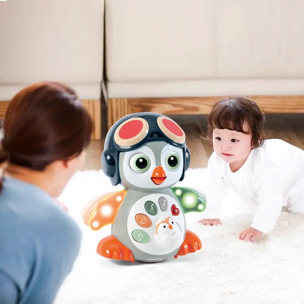 Electric Dancing Penguin Toy with Music and Lights for Early Education