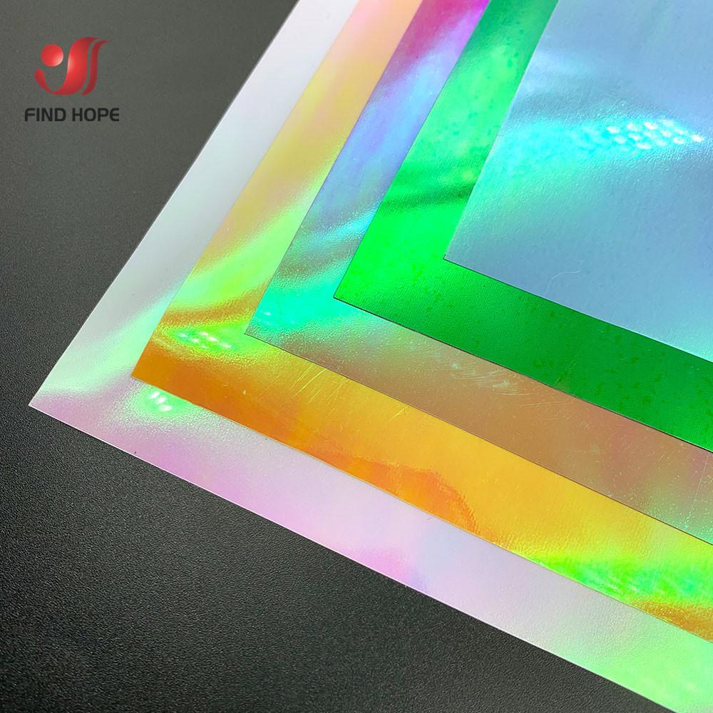 Iridescent Holographic HTV Iron On Film 12x10 Inch 5 Sheets - Shimmer Vinyl for Fabric Custom Apparel DIY Clothes Decoration
