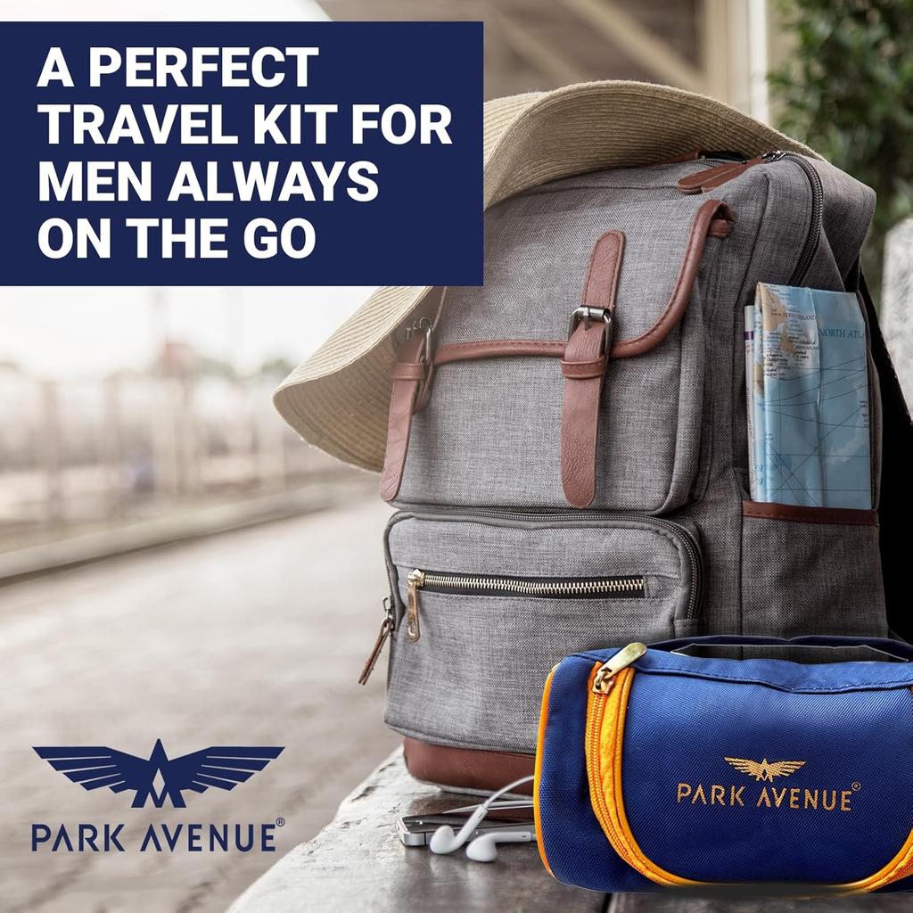 Park Avenue Good Morning Grooming Kit 7-in-1 Shaving Set for Men with Travel Pouch and Gift Hamper for Dad