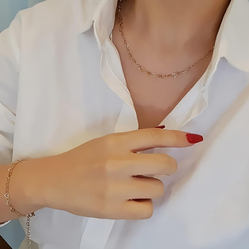 Women's surgical steel heart stainless steel chain necklace