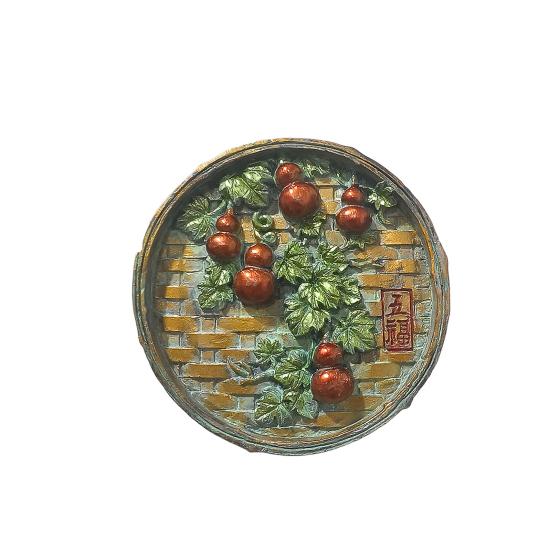 Five Gourds Refrigerator Magnet Bring Good Luck Wealth 3D Gourd Vine Round Refrigerator Magnet Home Office Kitchen Decoration
