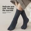 Winter and Autumn Thickened Men's Two-toe Socks, Cotton Socks with Wool Rings, Towel-style Split-toe Mid-length Warm and Odor-resistant Pig-toe Socks