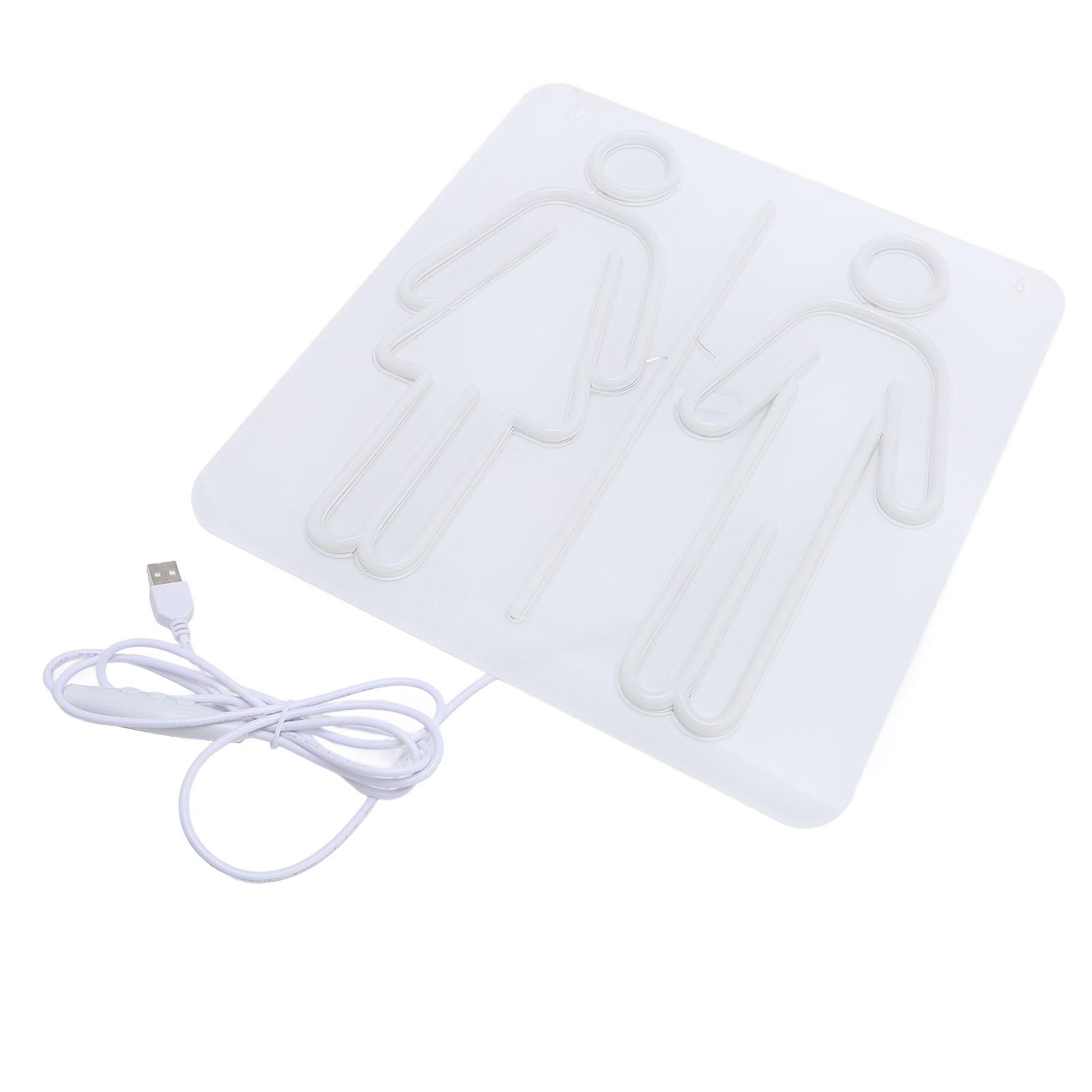 

Светодиодный неоновый знак «Туалет» с питанием от USB, привлекающий внимание, настенный светодиодный неоновый светильник для туалета, ванной комнаты, отеля, торгового центра