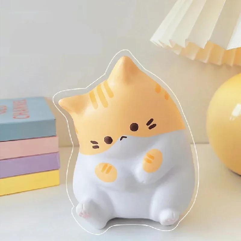 2025 Hot Cute Cartoon Cat Stress Relief  Toy Squeeze Antistress Ball Cartoon Home Table Ornaments  Home Decor  Office Decoration