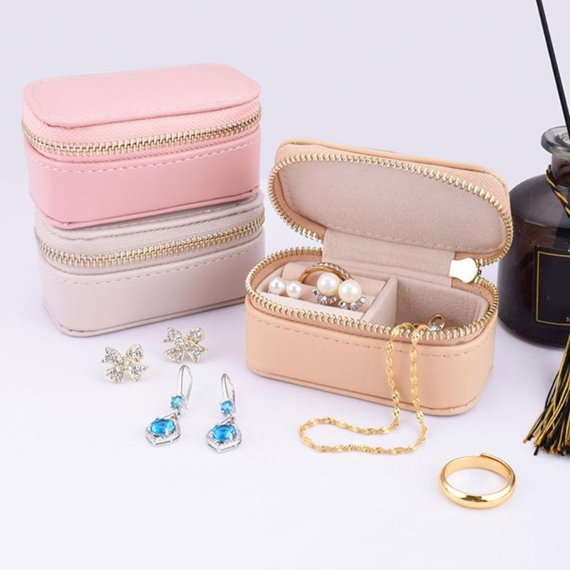 Portable Jewelry Storage Box Rings Earring Travel Case Elegant Organizer Women Necklace Storage Case Diaplay Gift Boxes