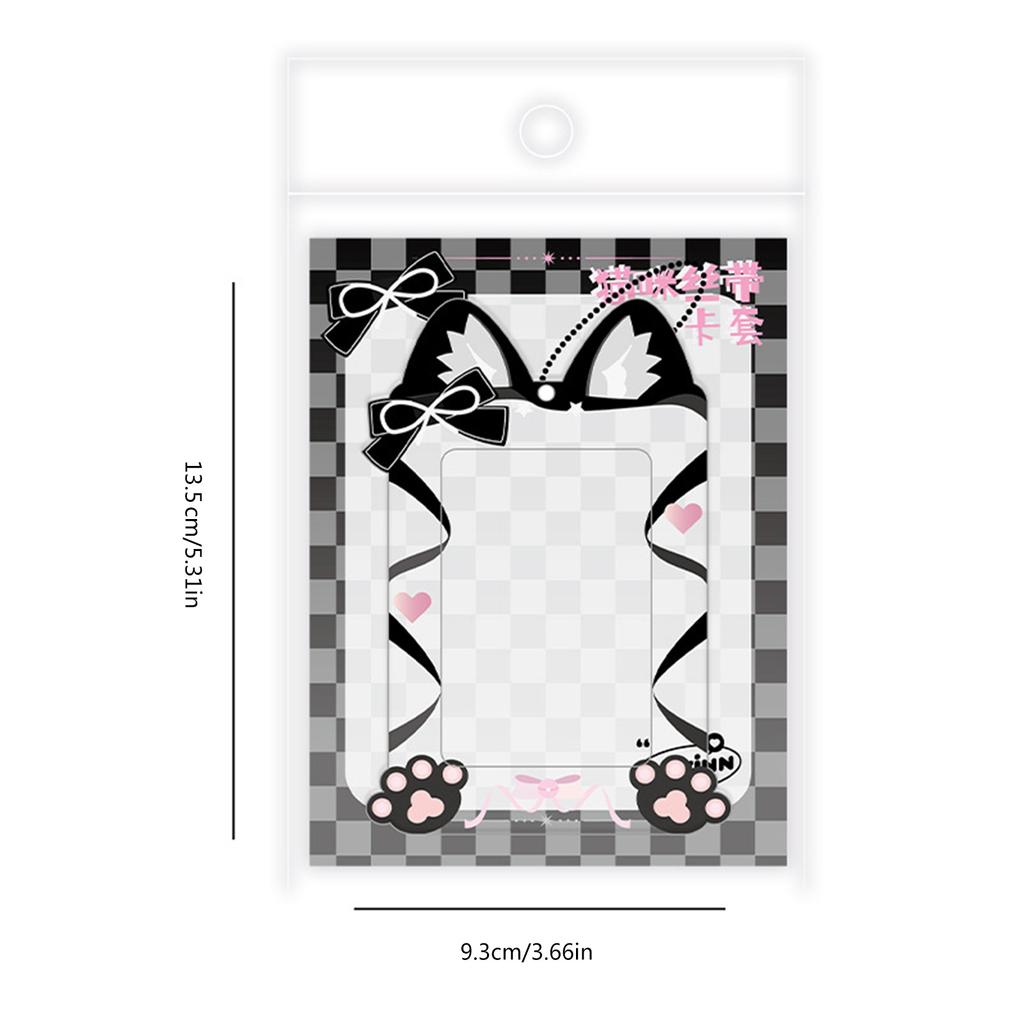 Katzenpfote Fotokartenhalter mit Kettenanhänger 3 Zoll Kleines Album Fotokartenschutz Wasserdichte Kunststoffe Schutzhülle