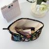 Korean Style Embroidered Cosmetic Bag Large Capacity Clutch Makeup Bag Jacquard Storage Bag  Girls