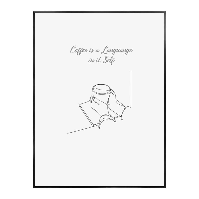 

Абстрактные линии Рисунок Кофе Плакат Смешные цитаты Кухня Декоративные картины Холст Скандинавское настенное искусство Картина Домашнее кафе Украшение 21x30cm No Framed