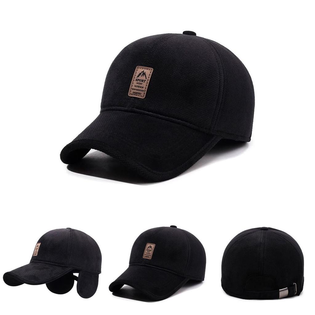 Sports Style Baseball Cap For Men With Fleece Lining Windproof Warmth For Outdoor Activities