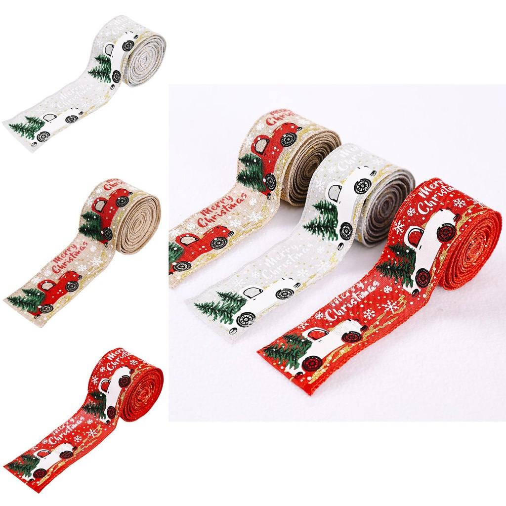 Christmas Car Fashionable Decoration Ribbon Set In Cozy Gray And Bright Red For Celebrations